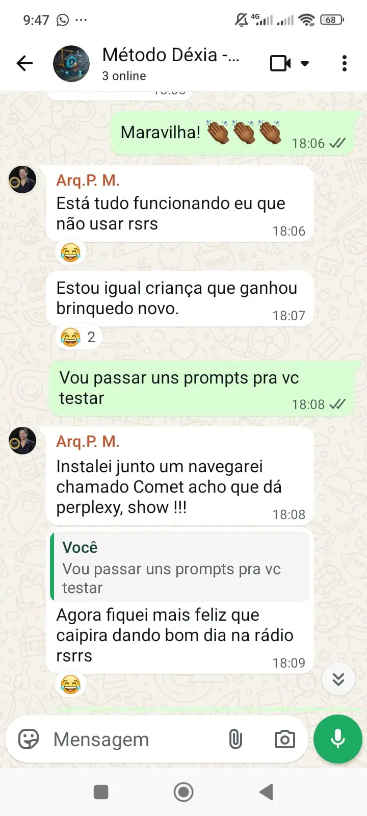 Depoimento via WhatsApp 1