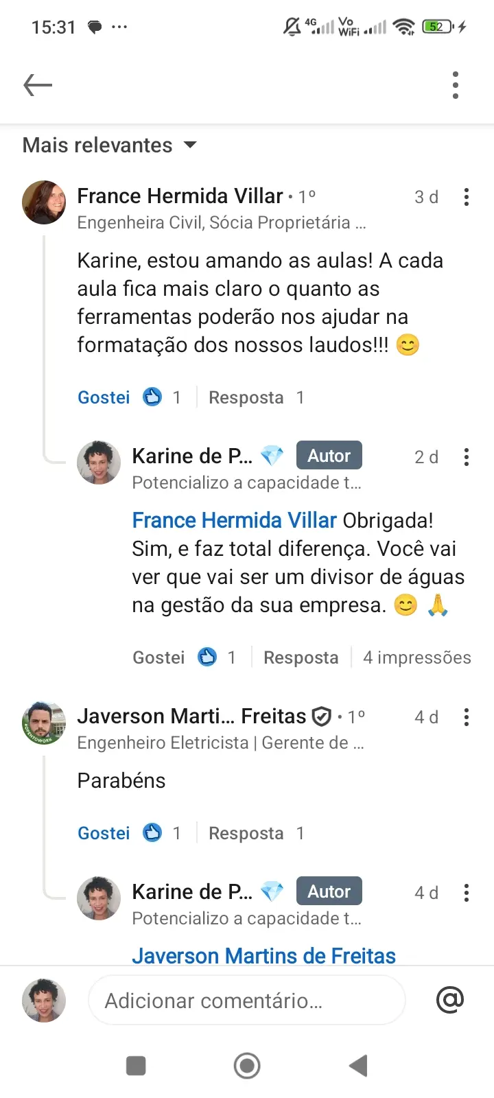 Depoimento via WhatsApp 2